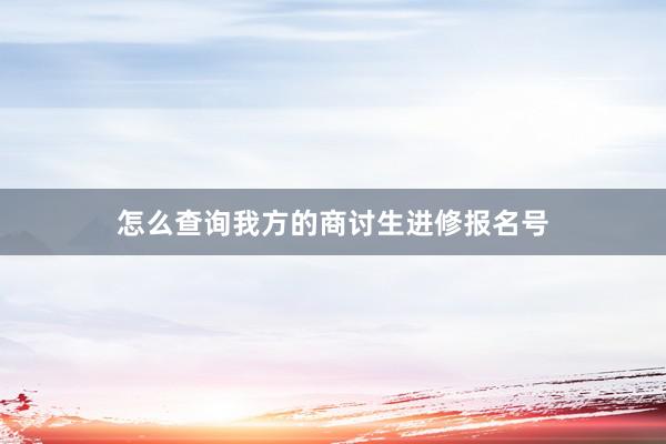 怎么查询我方的商讨生进修报名号